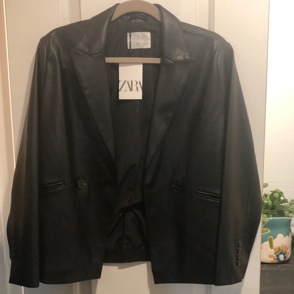 Zara vegan leather jacket
